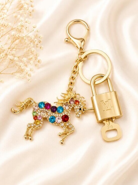Louis Vuitton Accessories - Louis Vuitton Gold Lock & Key 🔑 Authentic LV Unbranded Horse Keychain Charm